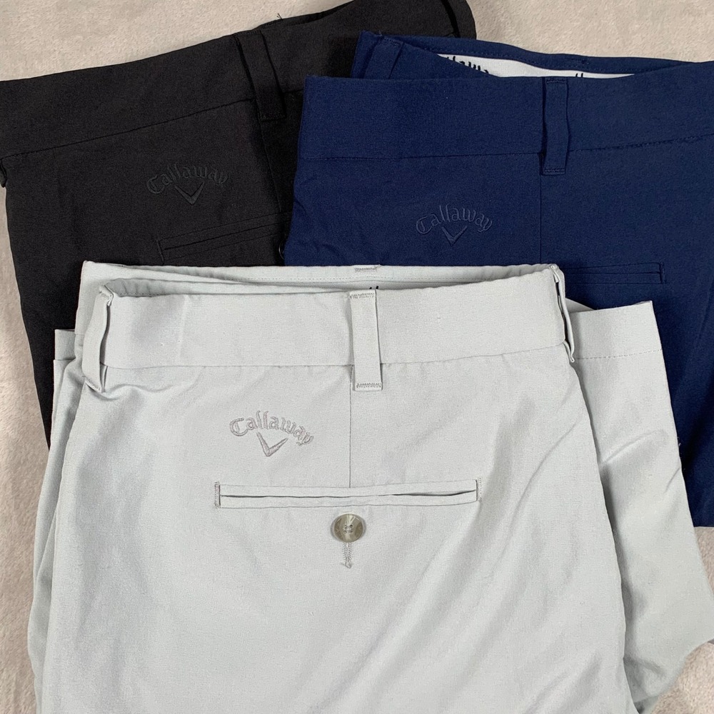 Lot of 3 Callaway Golf Shorts Mens 42 Multicolor Performance Flat Front Stretch